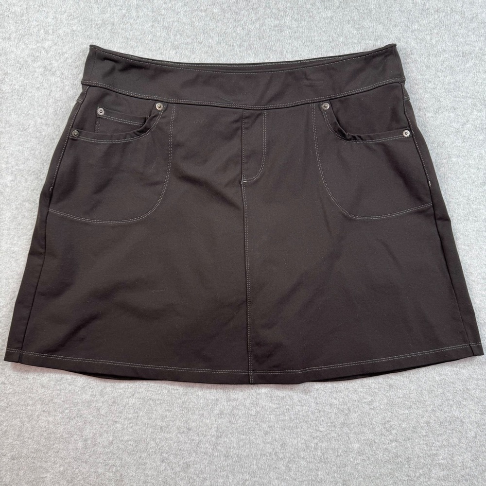 LL Bean Black Trails Stretch Athletic Hiking Pickleball Golf Skort 295424 L REG‎